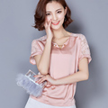 Chiffon Shirt Summer Style New Fashion Women Blouse Elegant Hollow Lace Bottoming Shirt Casual Plus Size