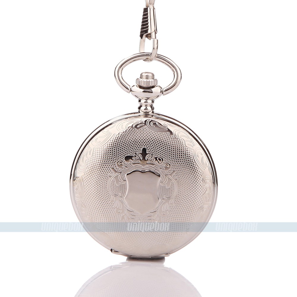 New Classic Steampunk Mechanical hand wind Stainless Steel Mens Roman women pocket watches free shipping 052989