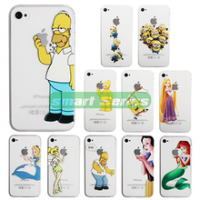 New Grind Arenaceous Hard Case For iPhone 4 4S Shell The Simpsons Minions Hand Graps the Logo Cellphone Back Cover Case