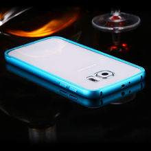Luxury Aluminum Frame Clear Case For Galaxy S6 G920 Hard Metal Acrylic Rim Transparent PC Back