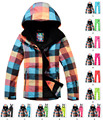 Gsou snow Black Color Box Women Ski Suit sets Windproof Waterproof Ladies Snowboard clothing Warm winter