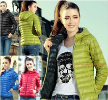 New 2015 Fashion Ladies Down Short Design Coat Winter Cotton-padded Jacket Women Slim Solid Zipper Outerwear