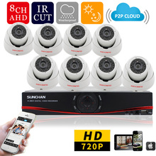 SUNCHAN High Quality New HD 1200TVL 8CH 720P Realtime Record CCTV System AHD DVR Kit Security Camera Support 3G/4G Remote View