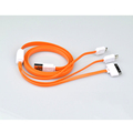 Brand New 3 in 1 Mobile Phone Charger Cable Flat Micro USB Cable for iPhone 4