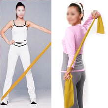 2015 Best Sale Yellow 1 5m Yoga Pilates Rubber Stretch Resistance Exercise Fitness Band