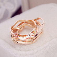 2 Size Lover Knuckle Rings Simple Elegant Gold Plated Rings for Women Anel Jewelry