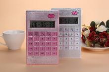 cute calculator with rhinestones Fashion Diamond and music Calculator transparent botton as gril gift hotsell freeshipping