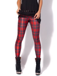 New Arrival Women 2016 Designed Digital Printed Vintage font b Tartan b font Red Leggings