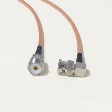 High quality low attenuation UHF Female Jack Connector Switch BNC Male Plug Right Angle Connector RG142