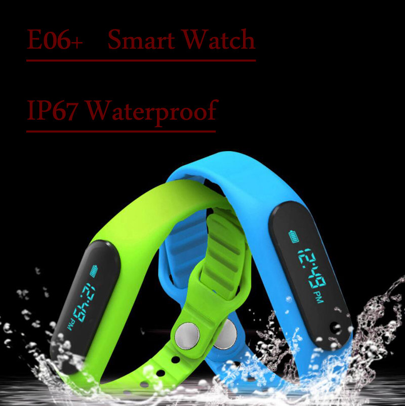 E06 Smart Touch Screen Bluetooth Bracelet Watch Self Photo Video IP67 Fitness Sport Wearable Tracker Smartband
