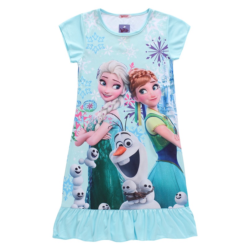 Anna&elsa Dress Children Cosplay Clothing Baby Girls Elsa Dress Kids Girls Princess Party Deress Nightgown