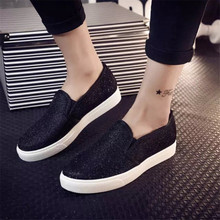 2015 Fashion Women Casual Flat Shoes Spring Autumn Women’s Sequined Canvas Shoes for Women Loafers alpargatas Sapatos Femininos