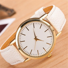 Hot Casual Watch For Lady Women Dress Watches Famous Brand Gold Plated Leather Strap Female Wristwatch