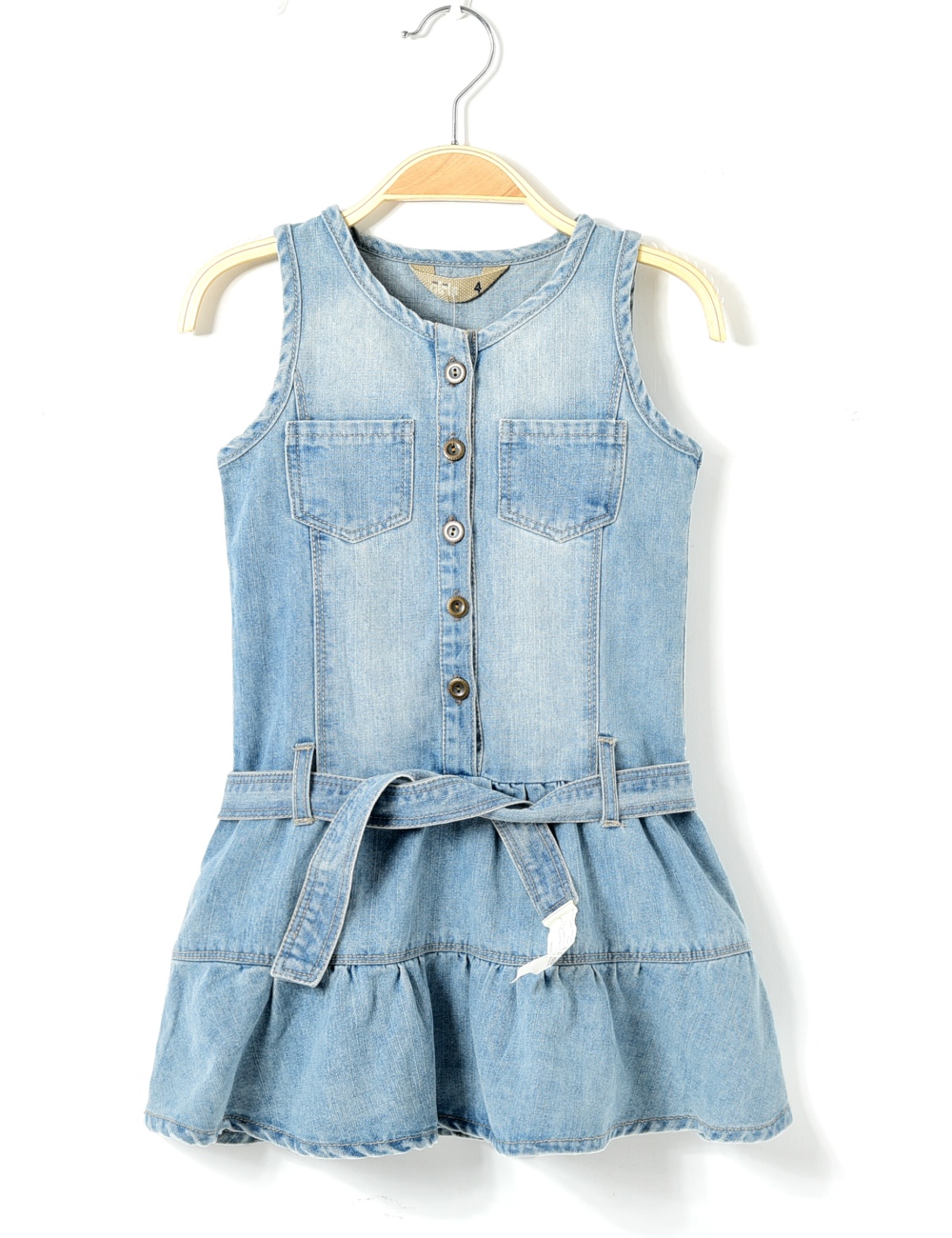 2016 spring summer brand style infant girl denim one piece dress kids sleeveless catimini children jeans