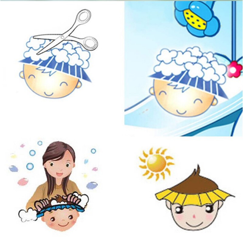 10pcs Worldwide Sale Adjustable Bath Protection Bebe Soft Eva Color Baby Shampoo Cap Kids Shower Cap Baby Care Wash Hair Shield