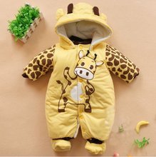 Jumpsuit Hat Shoes Animal Style Warm Hooded Baby Rompers Winter Boys Girls Clothes Outfits Newborn Clothing