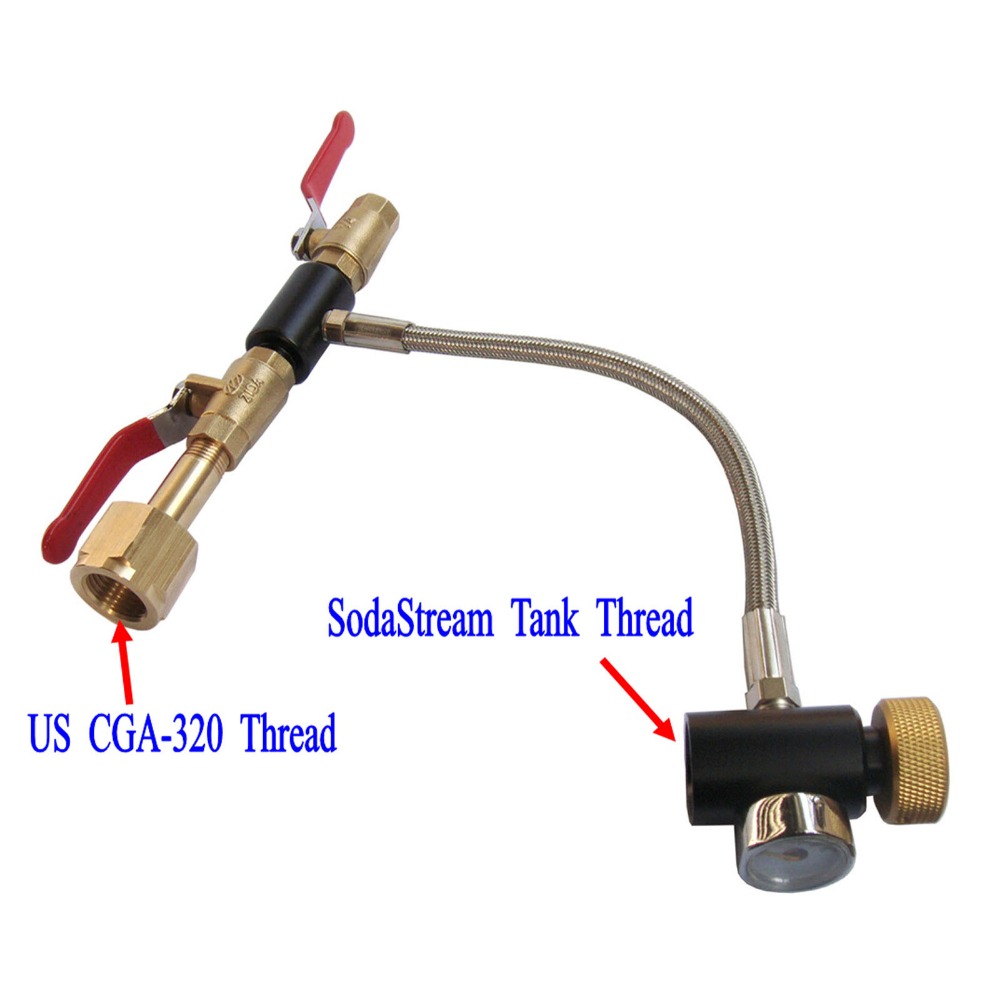 10" High Pressure Hose CO2 Fill Station For Filling SodaStream Tank