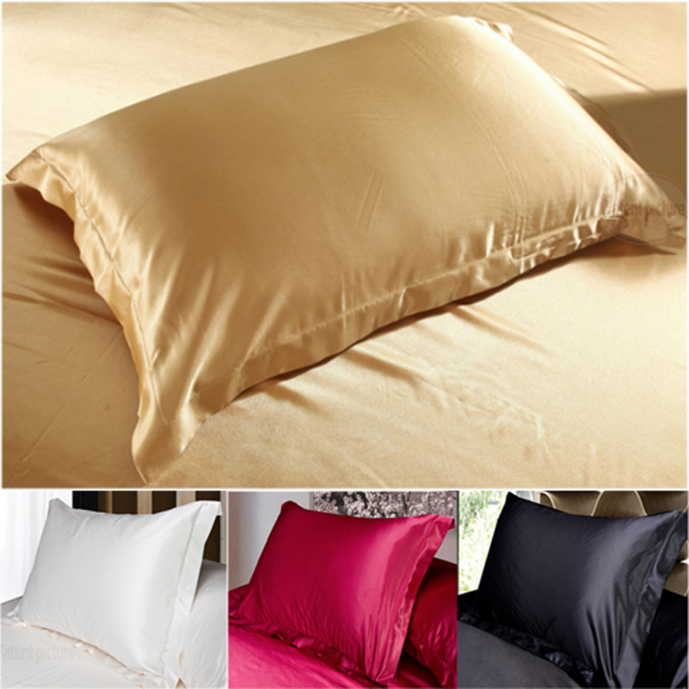 Buy Hot 2pc New Queen/Standard Silk Satin Pillow Case