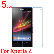 5pcs Ultra Clear LCD Screen Protector Film Cover For Sony Xperia Z L36H L36I C6603 Protective Film + cloth