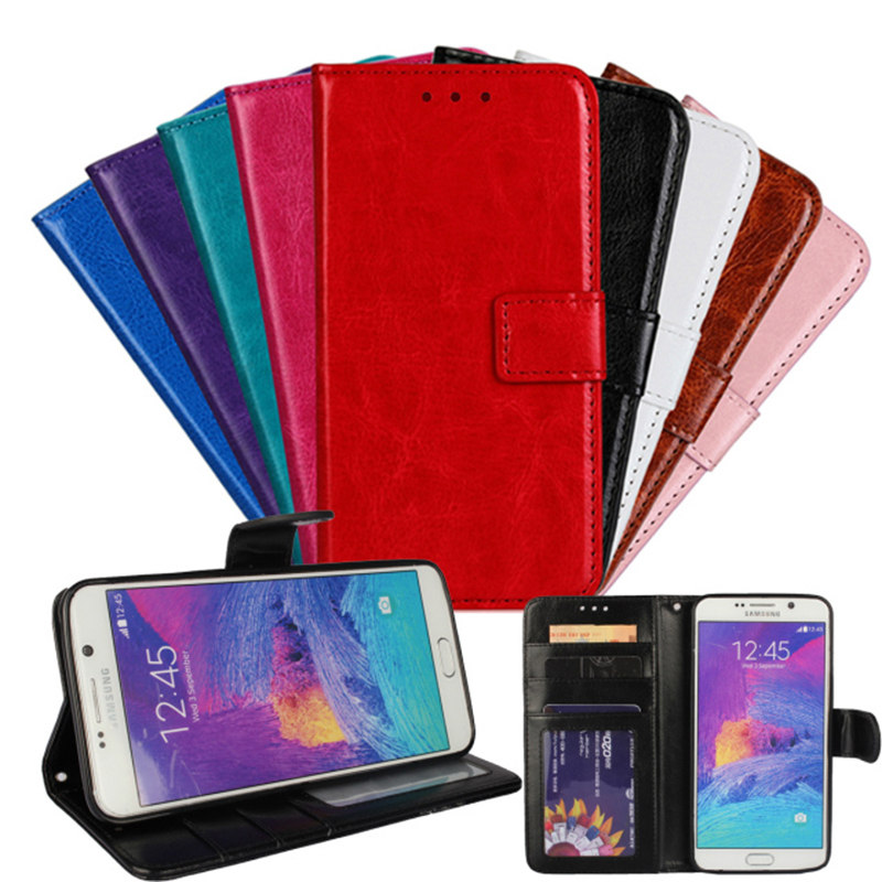 For Samsung Galaxy Note 5 Flip Cover Crazy Horse Wallet PU Leather Case for Note 5 with Card Slot Photo Frame