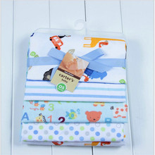 Fashion baby receiving blankets print blanket cotton sheet for baby 4pcs/set