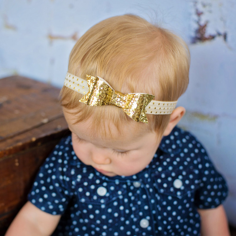 2015 Newborn  Baby Flower Headband  Hair Bow Hairband Girls Sequin Hair Accessories Baby Girl Headbands Photographic props