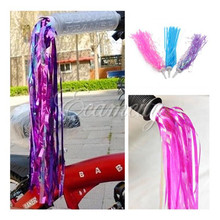 2 Pack Colorful Bicycle Bike Cycling Tricycle Kids Girls Handlebar Streamers Tassels Decor Free Shipping