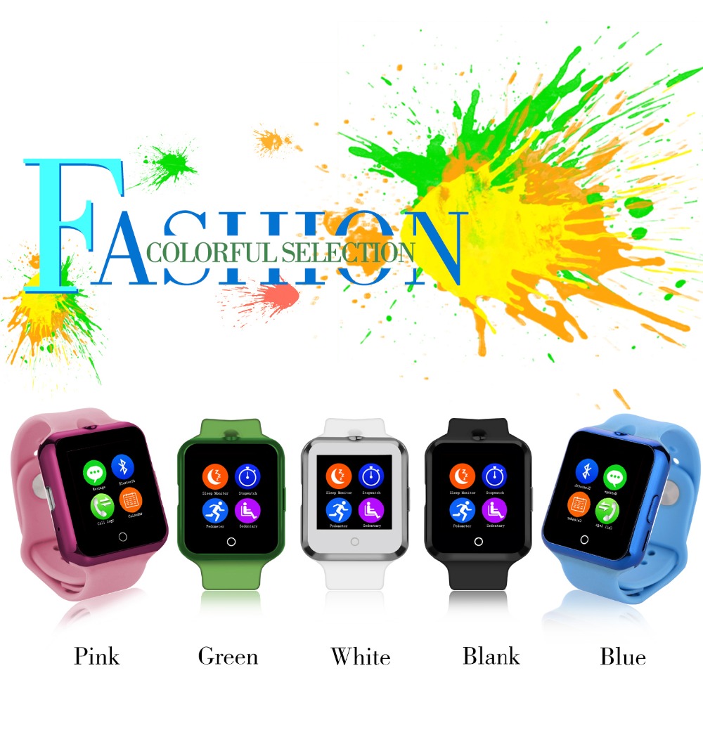 2016 New Fashion Sport Bluetooth Heart Rate Pulse Monitor Smart Wrist Watch Phone Smartwatch with GSM/GPRS SIM TF Card UV Test