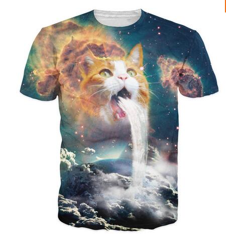 Solar Kitten T-Shirt Cat Vomiting A Waterfall Onto Earth Vibrant Tee Summer Style Galaxy Nebula Space T Shirt Tops For Women/Men Solar Kitten T-Shirt Cat Vomiting A Waterfall Onto Earth Vibrant Tee Summer Style Galaxy Nebula Space T Shirt Tops For Women/Men