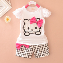 Baby girls clothing set kids cartoon clothes set for girls high quality cotton short sleeve short