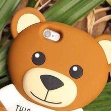 Best Selling Mobile Phone Accessories at 2015 Cute 3D Cartoon Soft Silicone Bear Cases for iPhone