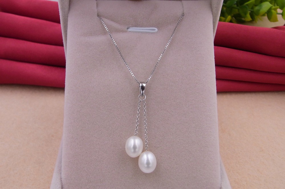 big promotion give silver chains promotion hand polished sterling 925 silver set fresh water pearl Romantic necklace pendants