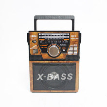 AM /FM /SW 3 Band Multi-function Radio SD/USB MP3 Player Rechargeable LED Torch  Portable Universal Classical Wood Grain Radio
