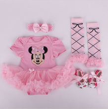 High Quality Girl Boy Suumer Suit Novelty Costume Baby Christmas Clothing Sets Minnie Mickey Party Cosplay Gift 0-3 6-9 12M 4pcs