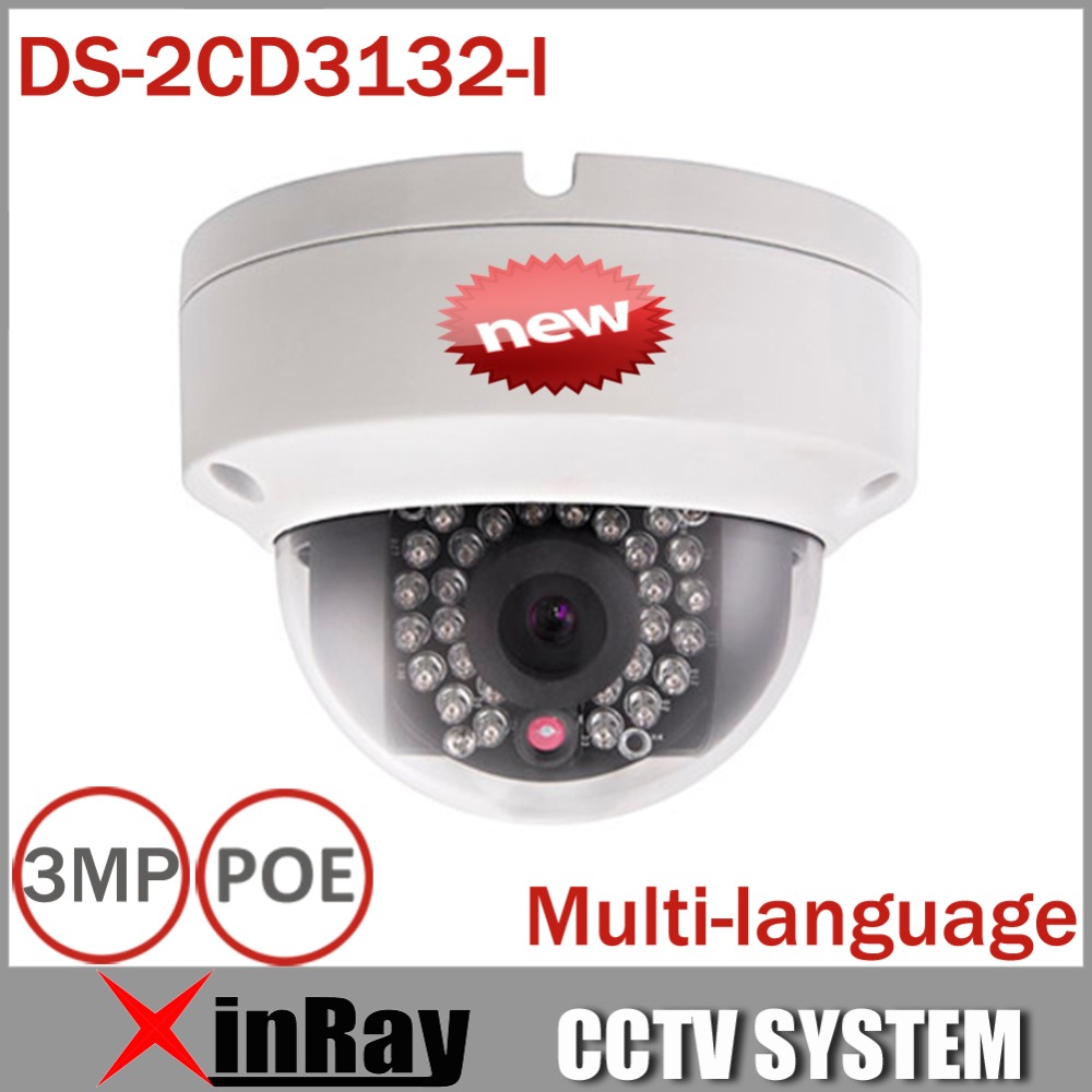 2015 New V5.2.5 Hikvision DS-2CD3132-I replace DS-2CD2132F-IS 3MP Mini Dome Camera 1080P POE IP CCTV Multi-language