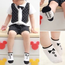 0-2Y Kids Baby Boys Girls Socks Cotton Knitted Anti Slip Short Socks Breathable Socks