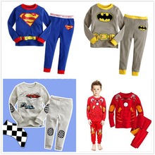 2015 hot Long sleeve pajamas for children kids pyjamas Cartoon boys pijamas cotton sleepwear sets Fashion boy nightwear