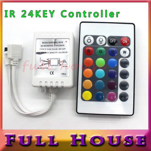 free shipping 1PCS DC 12V 3 2 A 24 Keys LED Controller IR Remote controller GRB