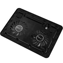 Del USB 2 Fan Port Cooling Cooler Pad for Laptops Notebook With LED Light Feb24