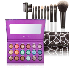 Makeup Brushes Professional Set 10pcs Make Up Brushes Women Makeup Brushes Kit Nylon Hair Make Up Beauty + 18 Color Eyeshadow