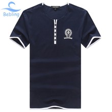 Bebling Big Size M-6XL 2015 Fashion Brand t shirt men Clothes Short Sleeve Slim Fit camisa masculina Cotton Casual Tops 02-084