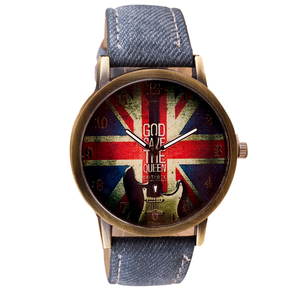 Retro Fashion UK Flag Watch Relogio Feminino Clock Wrist Women Watches Men Quartz Watches Reloj Mujer Motre Femme Luxe