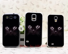 288Z- Black cat back Hrad Style Case Cover for Samsung Galaxy S5 S4 S3 I9600 I9500 I9300 1PC
