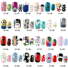 14 Tips NAIL Art Full Self Adhesive Stickers Polish Foils Transfer Tips Wrap Decals Manicure Tool