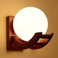 Wall lamp bedside wall lamp American Continental retro Mediterranean Southeast New Chinese wood bedroom hallway living