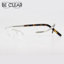 Be Clear Titanium Eyeglasses Rimless Optical Frame Prescription Spectacle Flexiable Glasses Non Screw Myopia Men Eye glasses 802