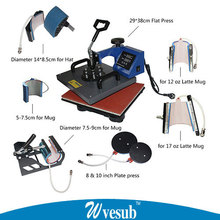 Advanced CE 8 In 1 Combo Heat Transfer Machine Sublimation/Heat Press Machine For Mug Phone Case T-Shirt Plate Cap Ect Printing