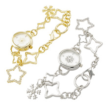 Moda Circular oro del taladro del sistema de la señora de cuarzo reloj de pulsera de plata de acero inoxidable reloj Wtrap catenaria de la mano de la mujer de regalos