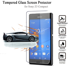 HD Tempered Glass Film for Sony Xperia Z3 Compact Anti-Explosion 2.5D Radian 0.3MM Premium Screen Protector with Retail Package