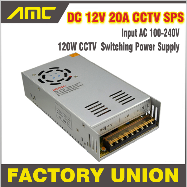 240W  Adapter  Input AC 100-240V To DC 12V 20A Switching dvr  CCTV camera CCTV Power Supply